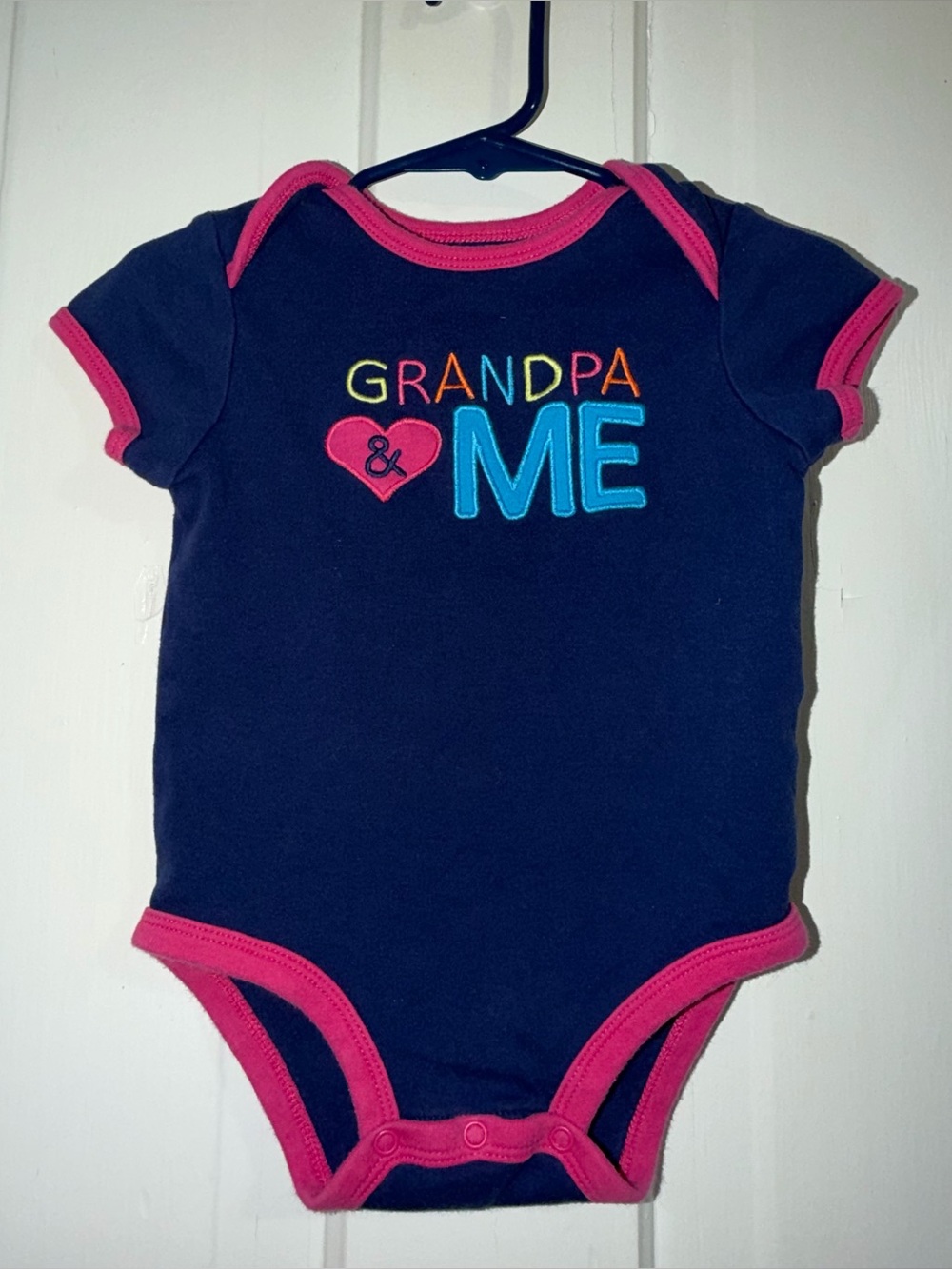 Kids girls toddler size 18 months top Navy "Grandpa & Me" One-Piece Bodysuit